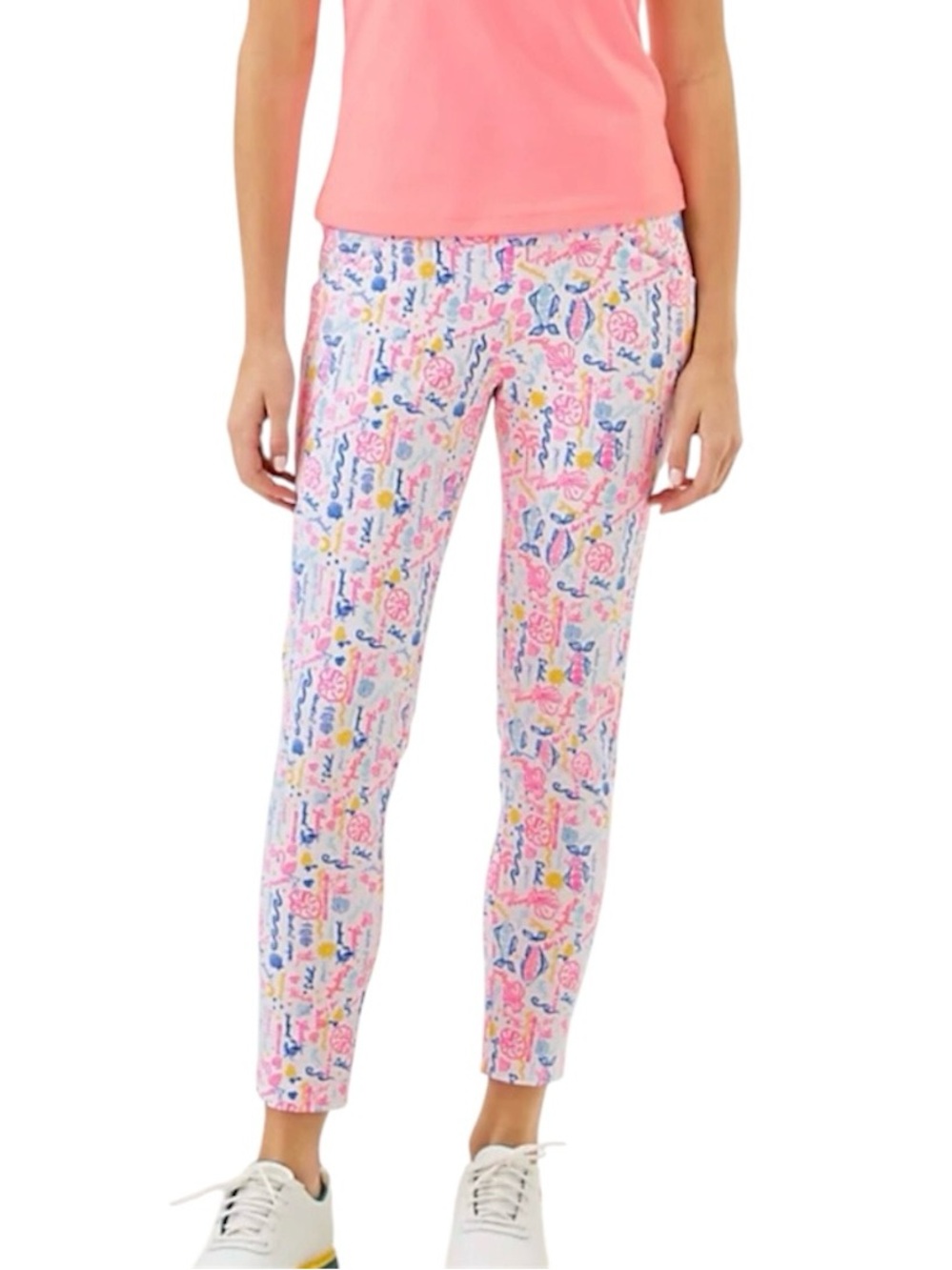 Lilly Pulitzer Luxletic Corso Ankle Length Twill Stretch Pull-on Pants UPF 50